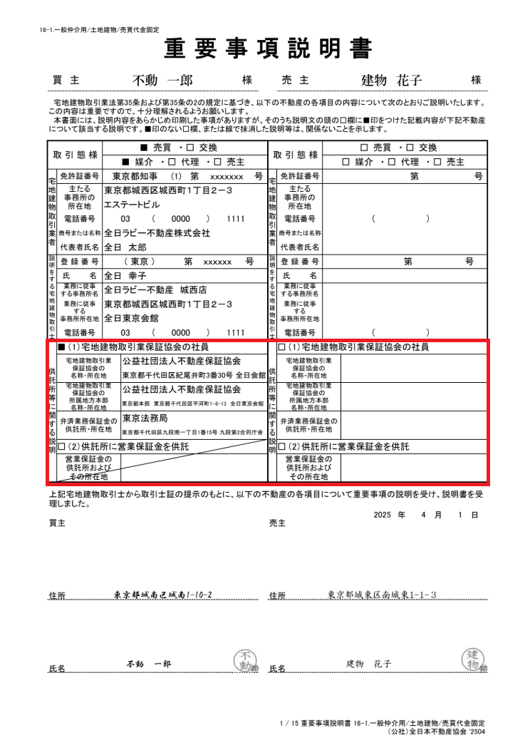 重要事項説明書